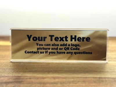 Personalised Desk Plaque Name Plate Custom Plaque Work Office - Metal Look - image 1 of 4