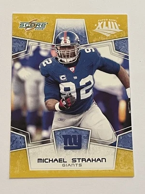2008 Score Football Super Bowl XLIII Gold - Michael Strahan - New York Giants - Image 1 of 2