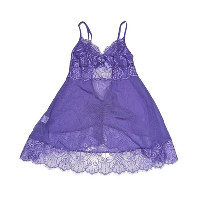 Shirley Of Hollywood Lace Emmy Babydoll Slip Chemise Lingerie Lilac Purple Sexy - Image 1 of 4