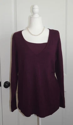 NWT Verve Ami Claret Women's Plus Size 1X Purple Pullover Sweater NWT New - Image 1 of 4