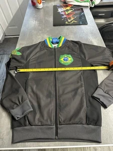 Vintage Adidas Originals Track Top Jacke Brasilien Schwarz Grün Gelb Retro Small - Bild 1 von 8