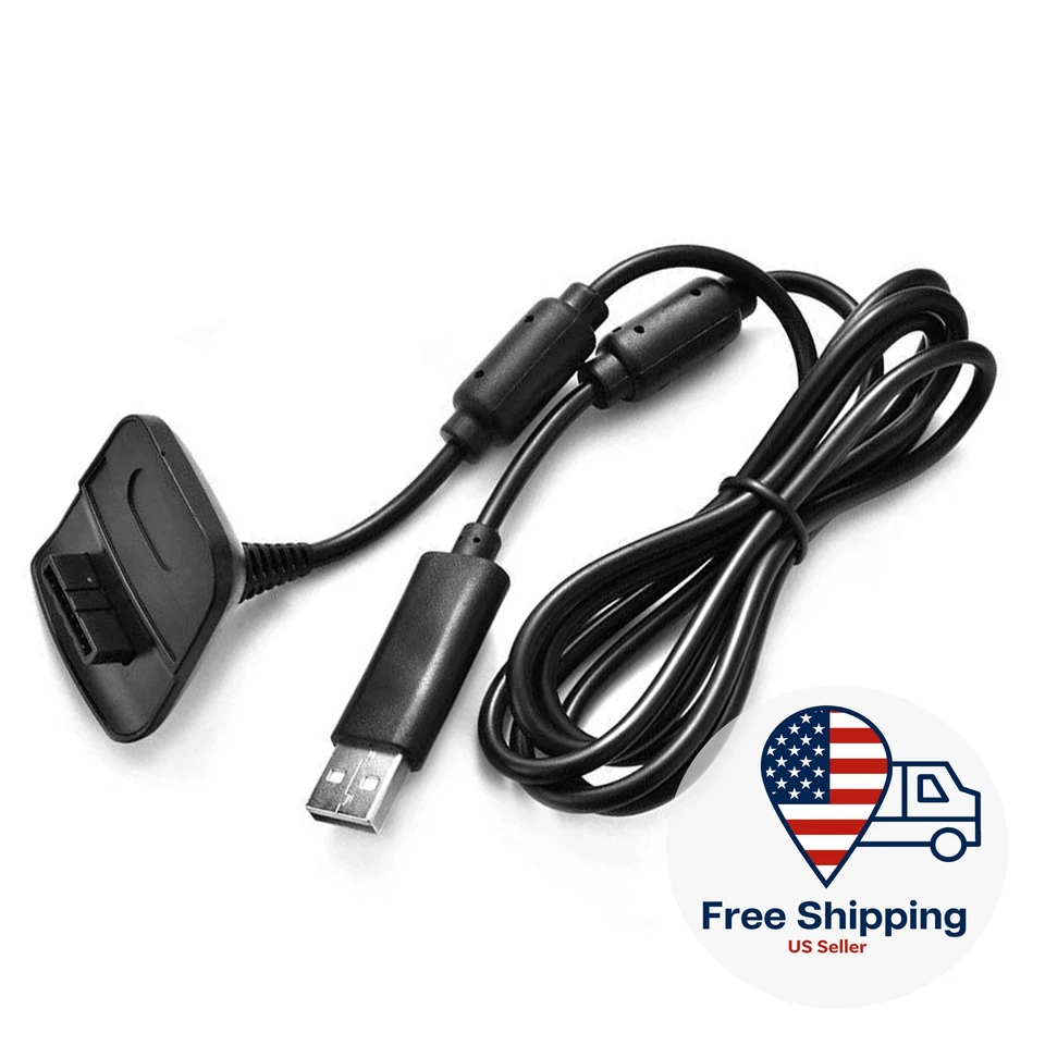 USB Charger Cable for XBOX 360/360 Slim Wireless Controller - 5ft 4800mAh - Image 1 of 4