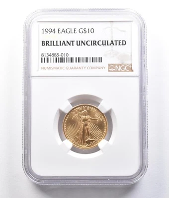 1994 $10 American Gold Eagle 1/4 Oz BU NGC *2552 - Image 1 of 3