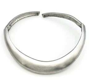 Matt Silber Ton Scharnier Halsband Halskette mit Anhänger Haken 12 Zoll - Bild 1 von 9