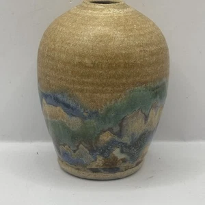 Vintage handgeworfene Kunstkeramik Vase Southwestern Desert Farben signiert - Bild 1 von 10