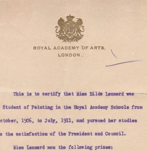 INGLATERRA Antiguo Membrete Raro "REAL ACADEMIA DE ARTES" Londres - Sello 1930 - Imagen 1 de 2