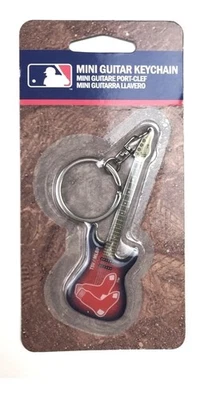 Boston Red Sox MLB Woodrow Electric Guitar Keychain 3.5" Baseball - Image 1 of 4