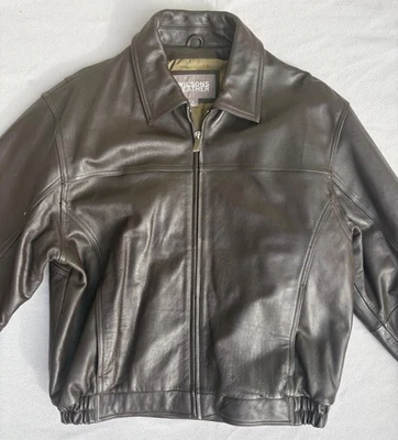 Wilsons Leather Dark Brown Leather Jacket Mens Size Large - Image 1 of 4