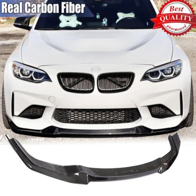 Alerón labial de parachoques delantero de fibra de carbono real para BMW Serie 2 F87 M2 cupé 2016-20 Foto 1 de 4