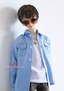 1/4 1/3 Tío BJD Muñeca Ropa Conjunto Camisa Azul Cielo Top 2 Bolsillos Estéreo Frontales - Imagen 1 de 3