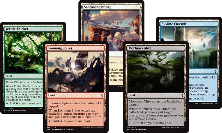 5 Utility Land - Battle for Zendikar - 1x of each - MP-NM - Sets - Magic MTG FTG - Image 1 of 1