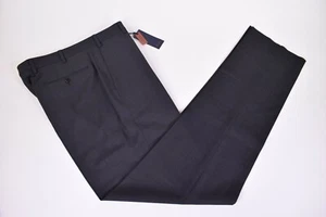 Pantalone abito Zanella nuovo con etichetta piatto davanti taglia 34 in lana elasticizzato grigio antracite Todd - Foto 1 di 9