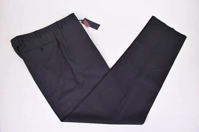 Zanella NWT Flat Front Dress Pants Size 34 In Charcoal Gray Stretch Wool Todd  - Image 1 of 4