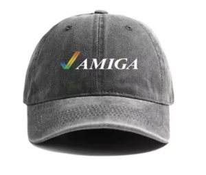 Grey - Amiga Baseball Cap 80's Retro - Dad Cap - Faded style - Picture 1 of 2