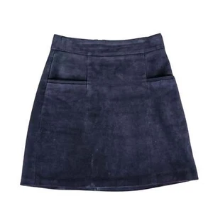 Viktoria & Woods Navy Leather Mini Skirt - Picture 1 of 3