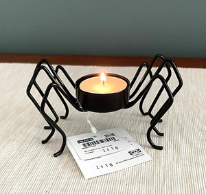 IKEA Kustfyr SPIDER Tealight Candle Holder Decor Black 3" with tea lights ~ NEW - Picture 1 of 4