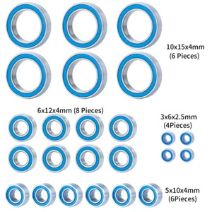 For Losi 1/10 Baja Rey & Rock Car 24PCS Rubber Sealed Bearings Kit - Picture 1 of 9