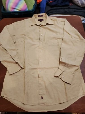 Camisa de vestir Nordstrom para hombre 15,5 35 L/S amarilla 100 % algodón con botones usada en excelente estado. GB5 Foto 1 de 4