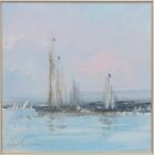 Original Watercolour, Yachting Scene, Untitled, Signed Unknown, Mounted 8" X 8"