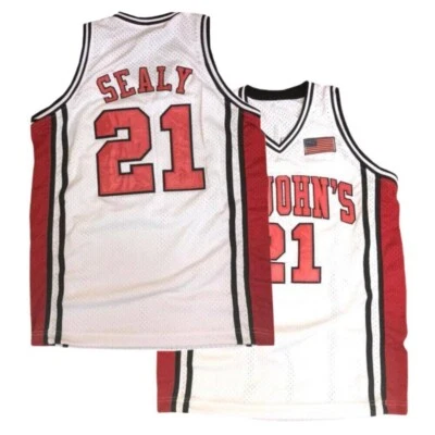 Camiseta deportiva de baloncesto Throwback Malik Sealy #21 cosida blanca nombres personalizados Foto 1 de 2
