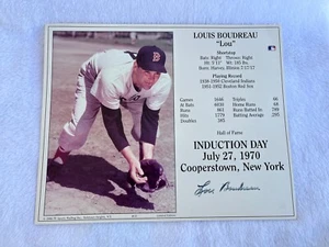 Foto de inducción firmada autografiada de Lou Bourdeau de los Medias Rojas de Boston HOF con certificado de autenticidad 1970 - Imagen 1 de 3