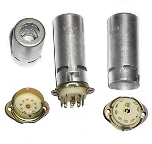 4pcs 9-pin Ceramic Tube Socket Shield 70mm USSR for E182CC 12AX7 ECL82 6N30P-DR - Picture 1 of 4