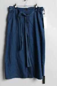 Roman Womens Front Button Denim Skirt - Blue - Size 10 (ZF7) NEW - Picture 1 of 5
