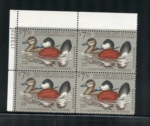 Bloque de placas de 4 KMC4076-U.S. #RW49 (U123), pato federal 1982, MNH, cara $30,00 - Imagen 1 de 1