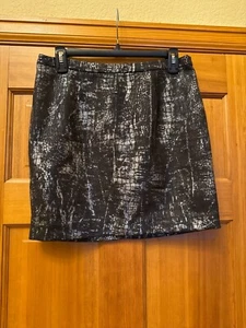 Falda Michael Kors Negra Metálica Plateada Elegante Mini MK Diseñador Mujeres 6 ¡Bonita! - Imagen 1 de 7