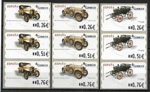 Spanien Automatenmarken **, 6 verschiedene 3er-Streifen Mi 128/137  (S5-WO-42 - Bild 1 von 2