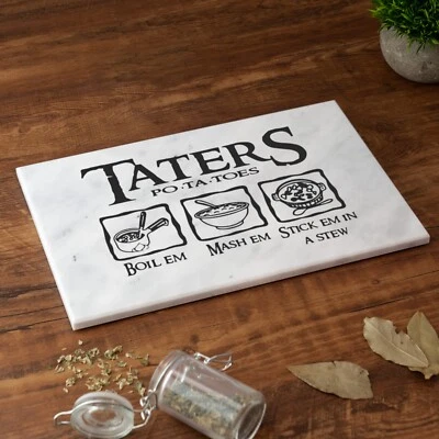 Taters LOTR Solid Marble Chopping Board Custom Printed ServeBoard - Image 1 of 4