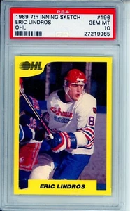 1989 7th Inning Sketch Eric Lindros OHL #196 Rookie PSA 10 Low Pop - Picture 1 of 2