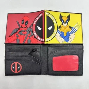 Deadpool 3 Wolverine BFF PVC Wallet Short Bifold Zipper Coins Card Holder Purse - Picture 1 of 10