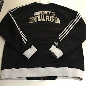 UCF Knights Adidas Jacket Mens Large Black Gold Full Zip Embroidered - Picture 1 of 8