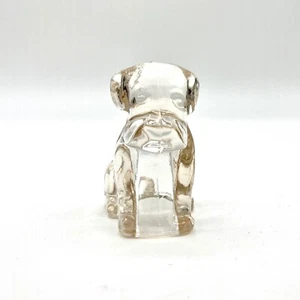 Estatuilla de perro de vidrio transparente Mopey vintage cachorro perro pisapapeles 3" - Imagen 1 de 8