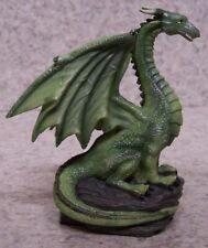 Figurine Dragon on a Rock green Medieval Fantasy Mythology New with gift box 4"