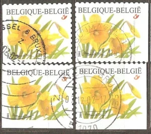 Belgium: single used stamp-different perforation sides, Flowers, 2001, Mi#3095 - Picture 1 of 1