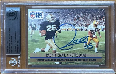 RAGHIB "ROCKET" ISMAIL FIRMADO 1991 PRO SET #36 BAS BGS AUTÓGRAFO AUTÉNTICO AUTOMÁTICO Foto 1 de 2
