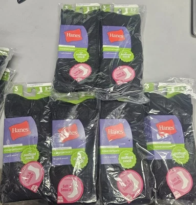 6 Paquetes de 3 Pares - HANES LIGERO COMFORTSOFT CREW MUJER 5-9 (TOTAL 18 PR) Foto 1 de 3