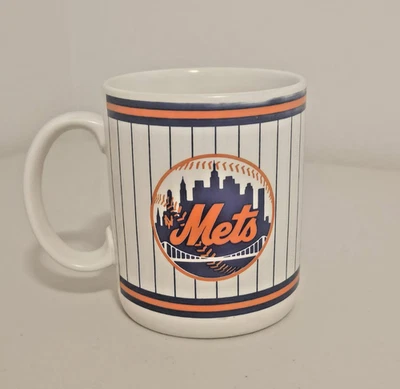 Vintage MLB Official Licensed New York Mets Logo White Orange Blue Coffee Mug - Image 1 of 4