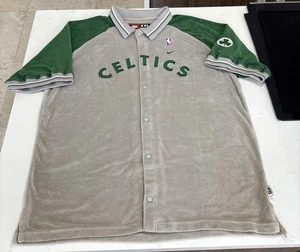 Vintage Nike Boston Celtics Shooting Warm Up Trikot Gr. XXL Velour Druckknopf - Bild 1 von 9