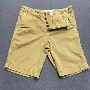Hollister Shorts Herren 29 khaki hellbraun klassische Passform flache Vorderseite Freizeit 100 % Baumwolle - Bild 1 von 9