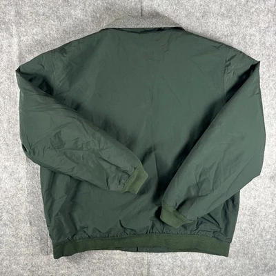 LLBean Men's Green Nylon Fleece Lined Bomber Jacket Insulated Winter Warm L - Image 1 of 4