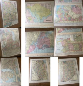 Lotto vintage di mappe Atlas USA WV VA Washington D.C. MD & DE X2 NY RI MA IL IN MU WI - Foto 1 di 24