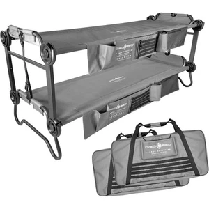 Disc-O-Bed Large Outdoor Convertible 2 Person Portable Camping Bunk Cots, Grey - Picture 1 of 12