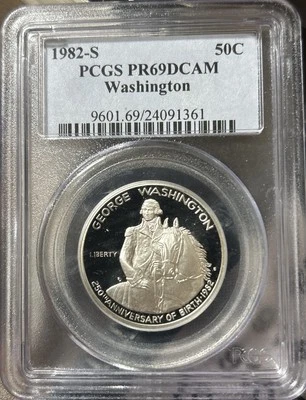 1982-S 50c Washington Commemorative Silver Proof Half Dollar ~ PCGS PR69 DCAM - Image 1 of 2
