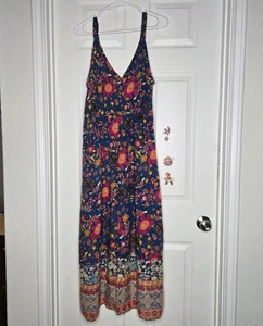 NATURAL LIFE CHELSEA JUMPSUIT BLUE FLORAL FLOWY MEDIUM - Picture 1 of 7