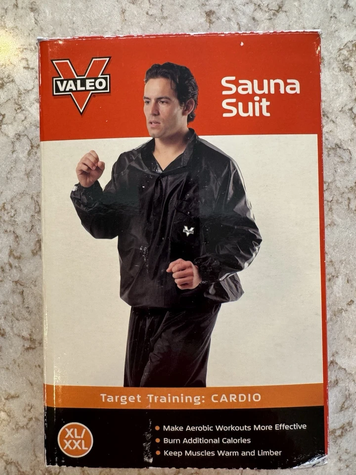 Traje Sauna Valeo Talla XL-XXL Pantalón Cintura hasta 50" Negro Entrenamiento Cardio Foto 1 de 4