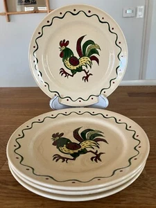 set of 4 Metlox Poppytrail California Provincial rooster 10" dinner plates - Picture 1 of 7