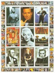 Congo - Hoja de estampillas de historia del cine 9016 - Imagen 1 de 1